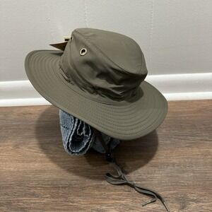 NWT Henschel Camper‎ Solid Crown Hat Boonie Brown Green Sz XL UPF 50